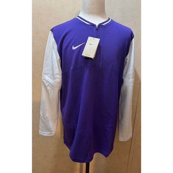Nike Dri-FIT Long Sleeve Football Shirt Purple/White Men’s L NWT FJ9549-545 - Picture 1 of 5
